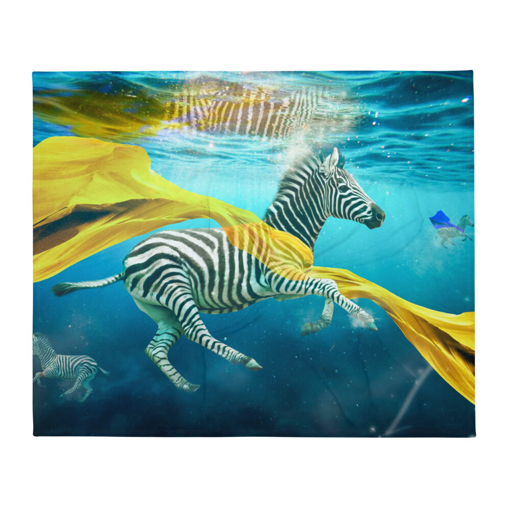 Homecoming Zebras Blanket, Zebras Underwater